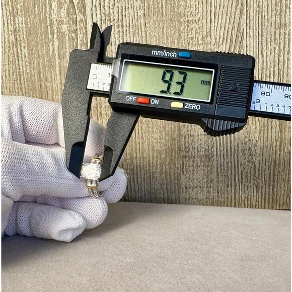 3+ct VVS1 D Graded Moissanite, 75% 18k White Gold 2 Tone Sz9 - Picture 9 of 11